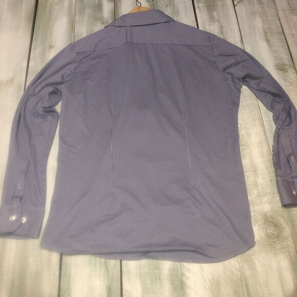 Mizzen Main Men's Large Blue Classic Fit Leeward Performance Check Button Up - Picture 9 of 11